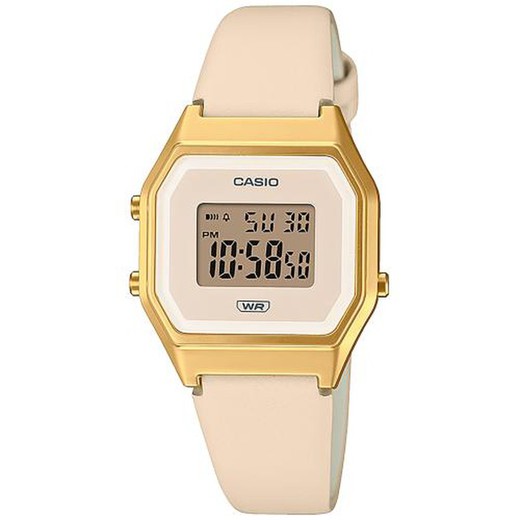 Casio dameur LA680WEGL-4EF Pink læder