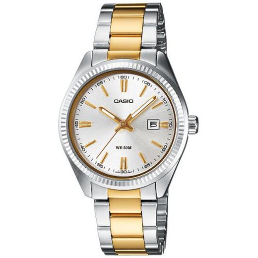 Casio Γυναικείο Ρολόι LTP-1302PSG-7AVEG Δίχρωμο Χρυσό