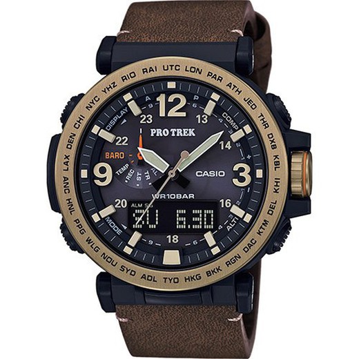 Casio Pro Trek PRG-600YL-5ER Brązowy skórzany zegarek