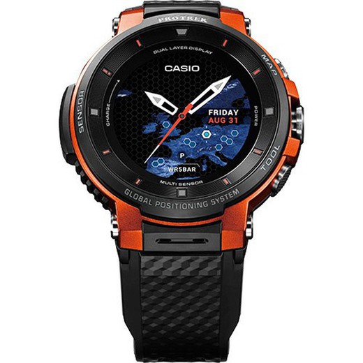 Casio Pro Trek WSD-F30-RGBAE smartwatch zwart oranje horloge