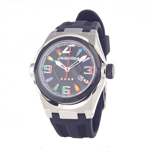 Reloj Chronotech Hombre CT7036M-15 Caucho Negro