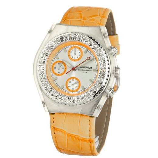 Reloj Chronotech Hombre CT7284S-05 Piel Naranja