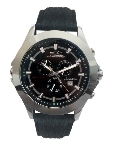 Reloj Chronotech Hombre CT7636M-01 Piel Negro