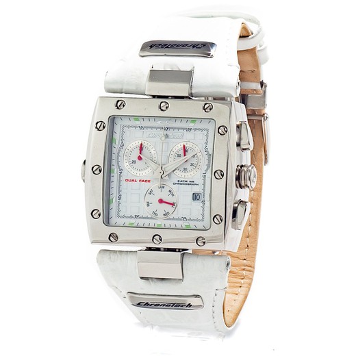 Reloj Chronotech Hombre CT7686L-04 Piel Blanco