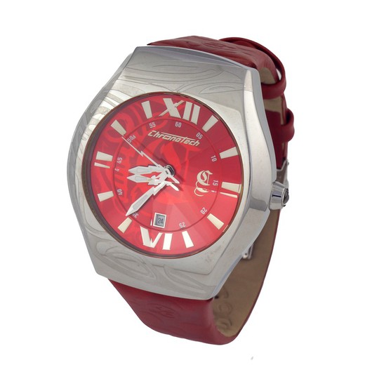 Reloj Chronotech Hombre CT7694M-03 Piel Rojo