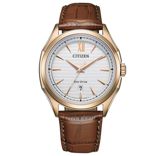 Męski zegarek Citizen AW1753-10A Brązowy skórzany