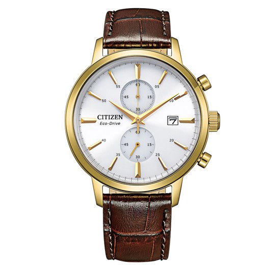 Relógio masculino Citizen CA7062-15A couro marrom