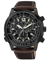 Relógio masculino Citizen CB5865-15E de couro marrom