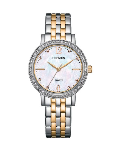 Reloj Citizen Mujer EL3106-59D Acero Bicolor Rosa Circonitas