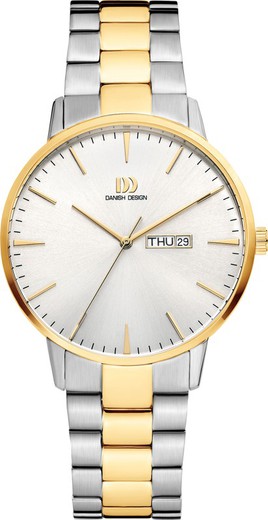 Ανδρικό ρολόι Danish Design Q1267IQ95 Δίχρωμο Ασημί Χρυσό