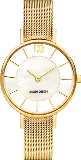 Orologio da donna di design danese Q1167IV05 in acciaio dorato