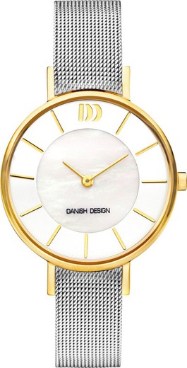 Relógio feminino de design dinamarquês Q1167IV65 em aço