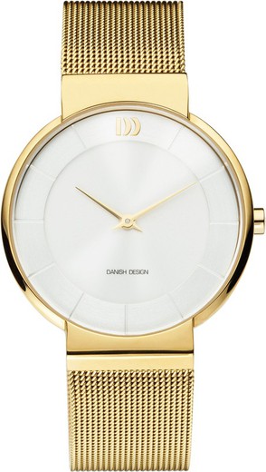 Relógio feminino de design dinamarquês Q1195IV05 em aço dourado