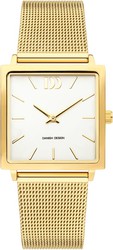 Relógio feminino de design dinamarquês Q1248IV05 em aço dourado