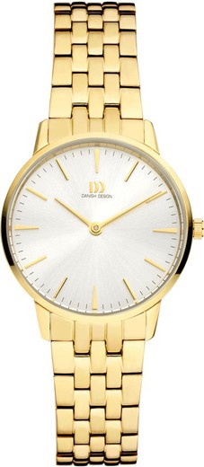 Relógio feminino de design dinamarquês Q1251IV91 aço dourado