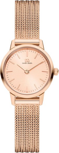 Relógio feminino de design dinamarquês Q1268IV08 aço rosa