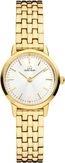 Relógio feminino de design dinamarquês Q1268IV91 em aço dourado