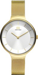 Relógio feminino de design dinamarquês Q1272IV05 em aço dourado