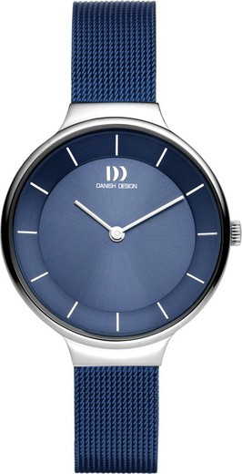 Relógio feminino de design dinamarquês Q1272IV69 aço azul