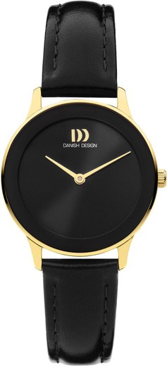 Montre pour femme Danish Design Q1288IV11 en cuir noir