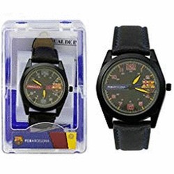 FC Barcelona Cadet 7001424 Μαύρο δερμάτινο ρολόι