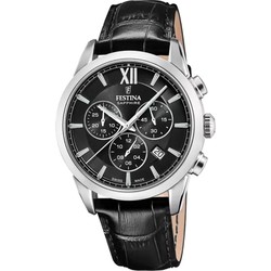 Relógio masculino Festina F20041/4 couro preto