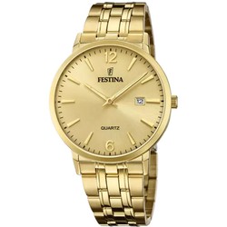 Relógio masculino Festina F20513/3 em aço dourado