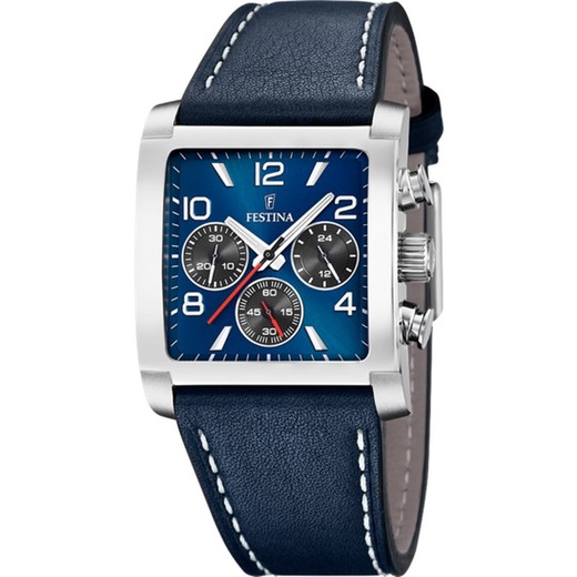 Reloj Festina Hombre F20653/1 Piel Azul Timeless Chronograph