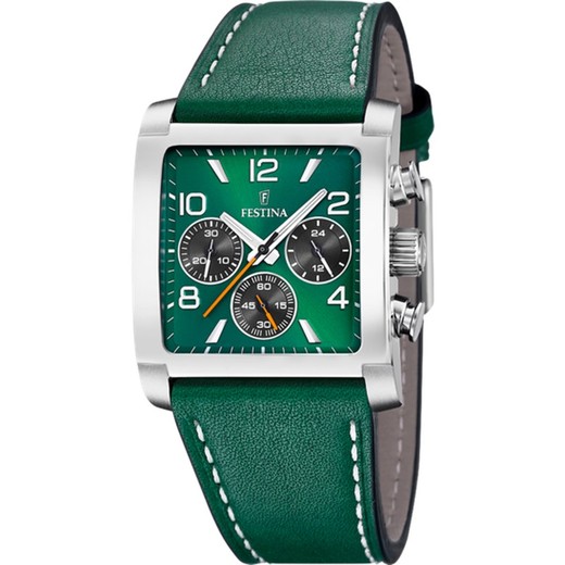 Reloj Festina Hombre F20653/2 Piel Verde Timeless Chronograph