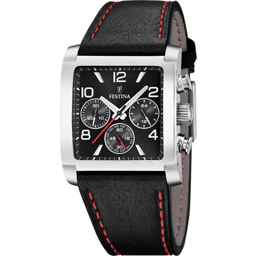 Reloj Festina Hombre F20653/3 Piel Negra Timeless Chronograph