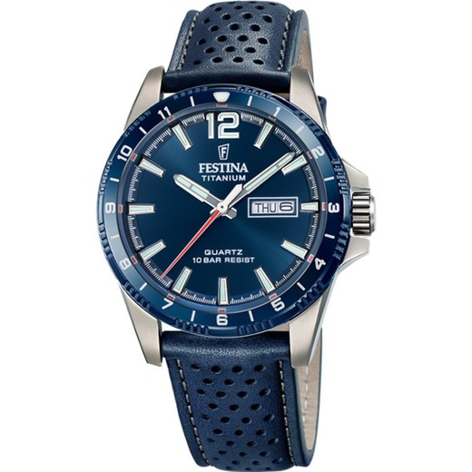 Relógio masculino Festina F20699/2 couro azul