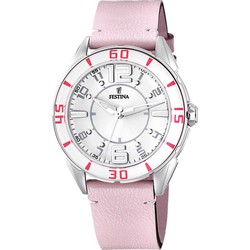 Relógio feminino Festina F16492/8 couro rosa