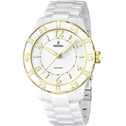 Montre Femme Festina F16633/1 Céramique Blanche