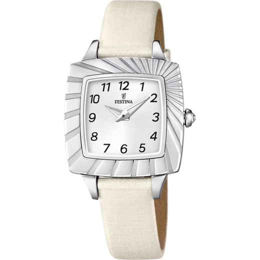 Relógio feminino Festina F16650/5 couro branco