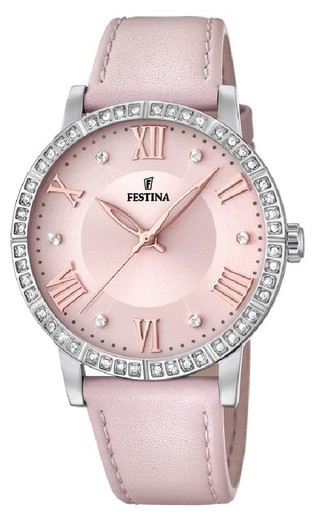 Festina dameshorloge F20412/2 roze leer