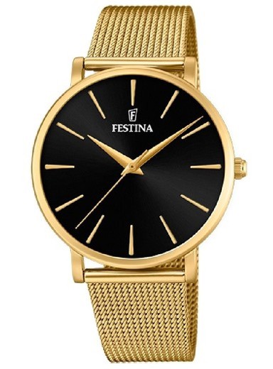 Festina dameshorloge F20476/2 staal mat goud