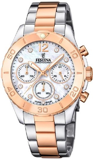 Zegarek damski Festina F20605/1 Dwukolorowy stalowy róż