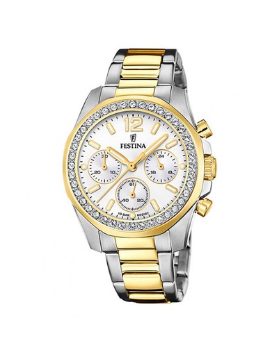 Reloj Festina Mujer F20607/3 Acero Bicolor Dorado Circonitas