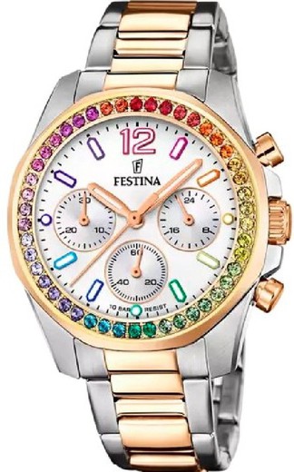 Festina Women's Watch F20608/2 Two-tone Steel Pink