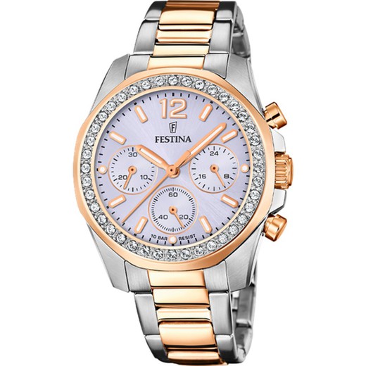 Reloj Festina Mujer F20608/3 Acero Bicolor Rosa Circonitas