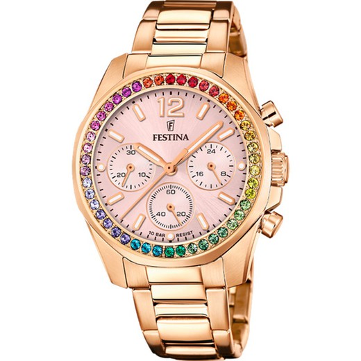 Reloj Festina Mujer F20639/4 Dorado Circonitas Multicolor