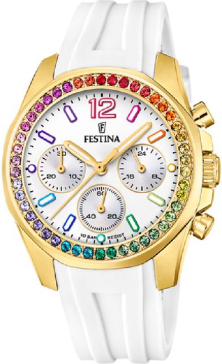 Relógio feminino Festina F20650/2 esportivo branco