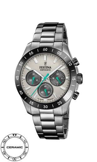 Relógio feminino Festina F20703/1 cinza aço