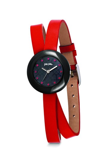 Reloj Folli Follie Mujer WF13F029SSR Piel Rojo