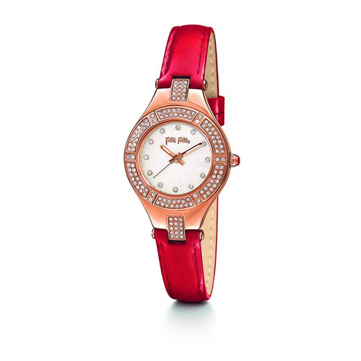 Reloj Folli Follie Mujer WF14B003SSS Piel Rojo