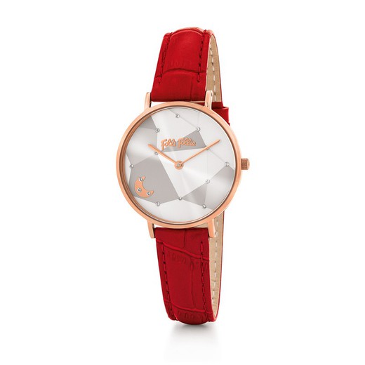 Reloj Folli Follie Mujer WF19R016SSW-RE Piel Rojo