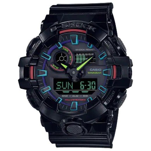 Reloj G-Shock Casio GA-700RGB-1AER Sport Negro