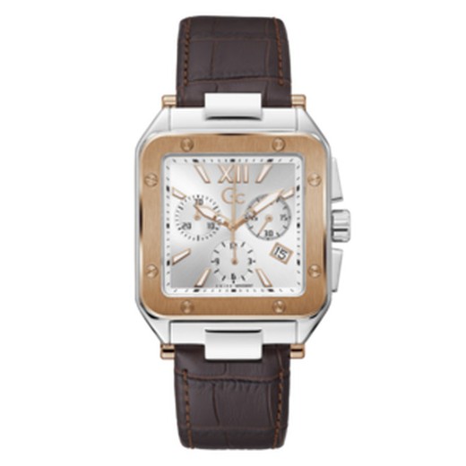 GC Men's Watch Z08004G1MF COUTURE SQUARE Brown Leather