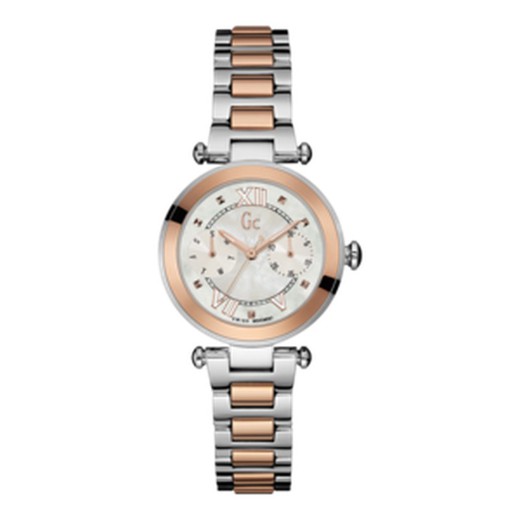 Relógio feminino GC Y06002L1 aço prata rosa