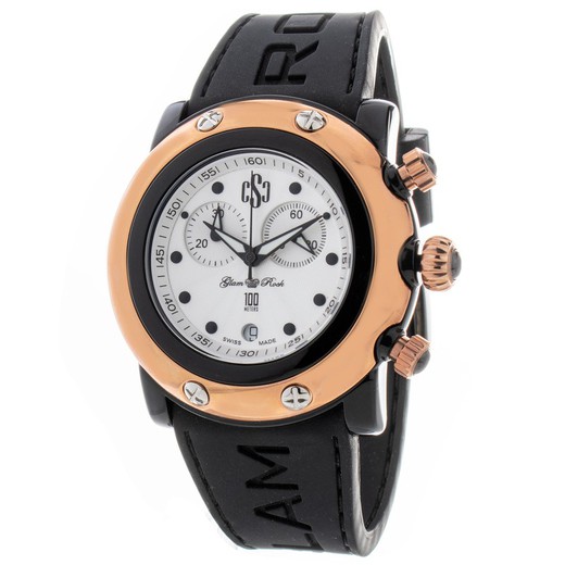 Reloj Glam Rock Hombre GR62115 Silicona Negro